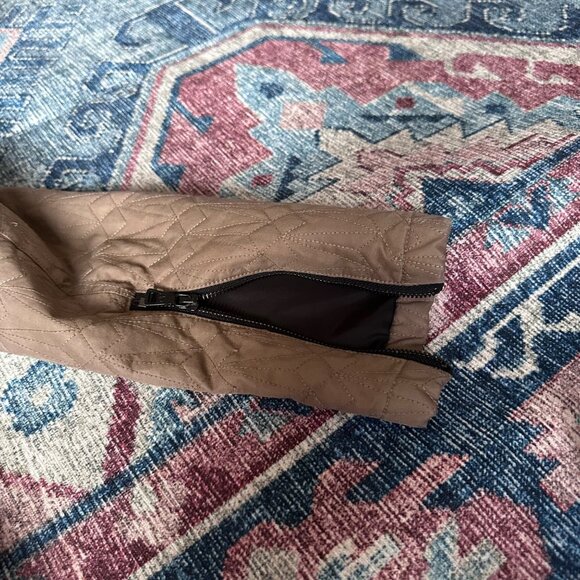 Sam Edelman Quilted Sleeve Hooded Parka Jacket Womens M Hybrid Long Drawstring - Picture 14 of 16